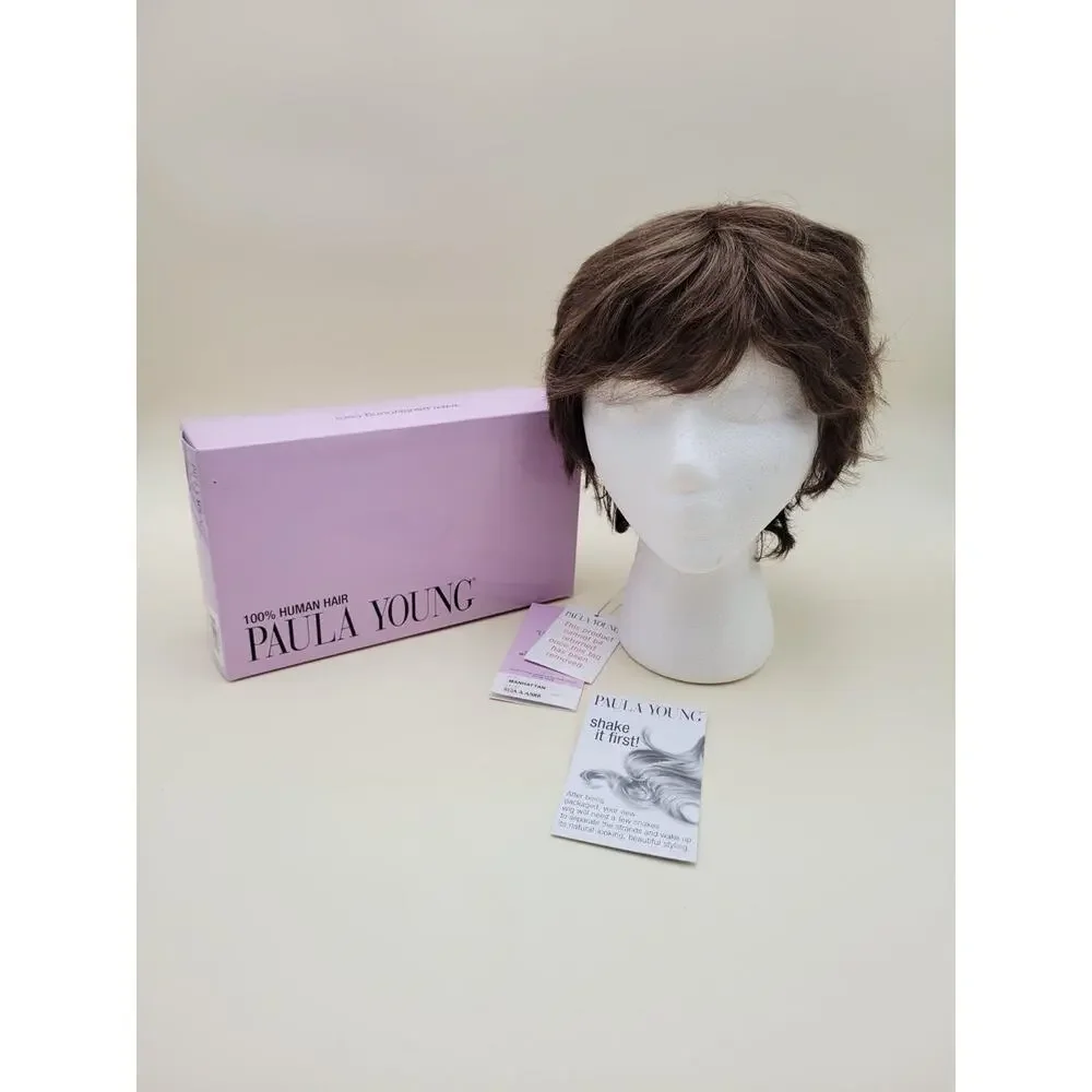Paula Young Manhattan Human Hair Wig Average Brown Mix 812A A5068